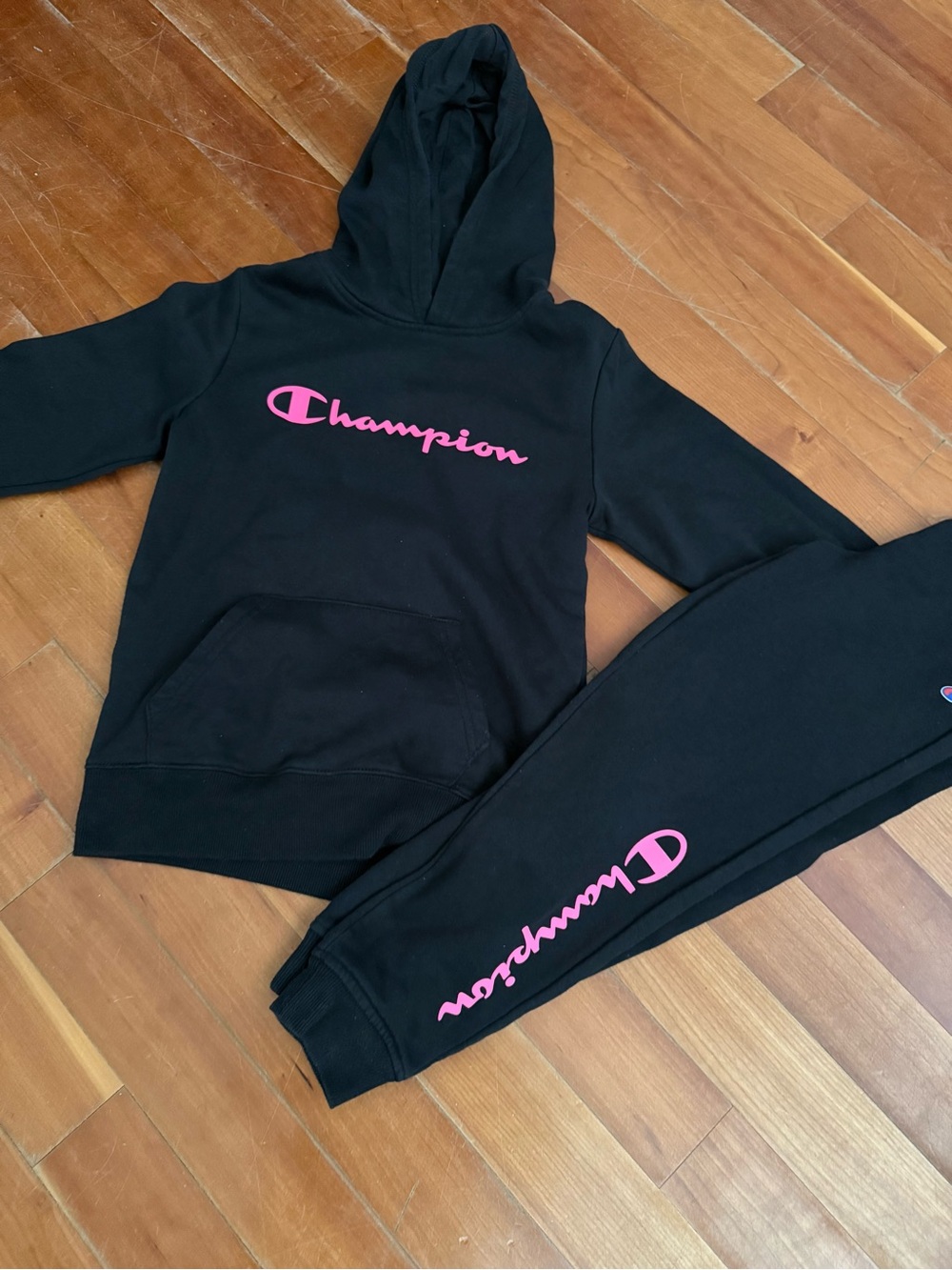 Champion Black Hoodie and Joggers Set, Youth Medium